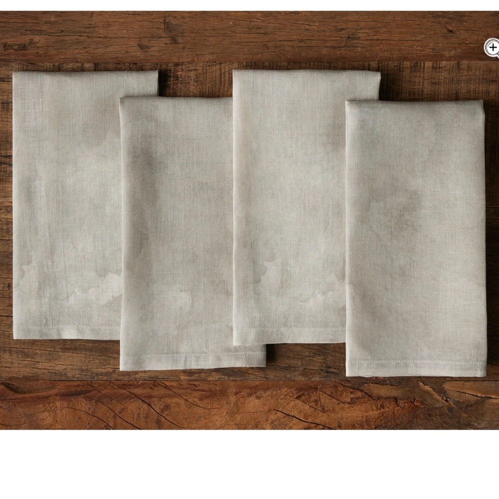 Set of six (6) Arhaus Sabine 100% linen slate napkins 20’ x 20’
